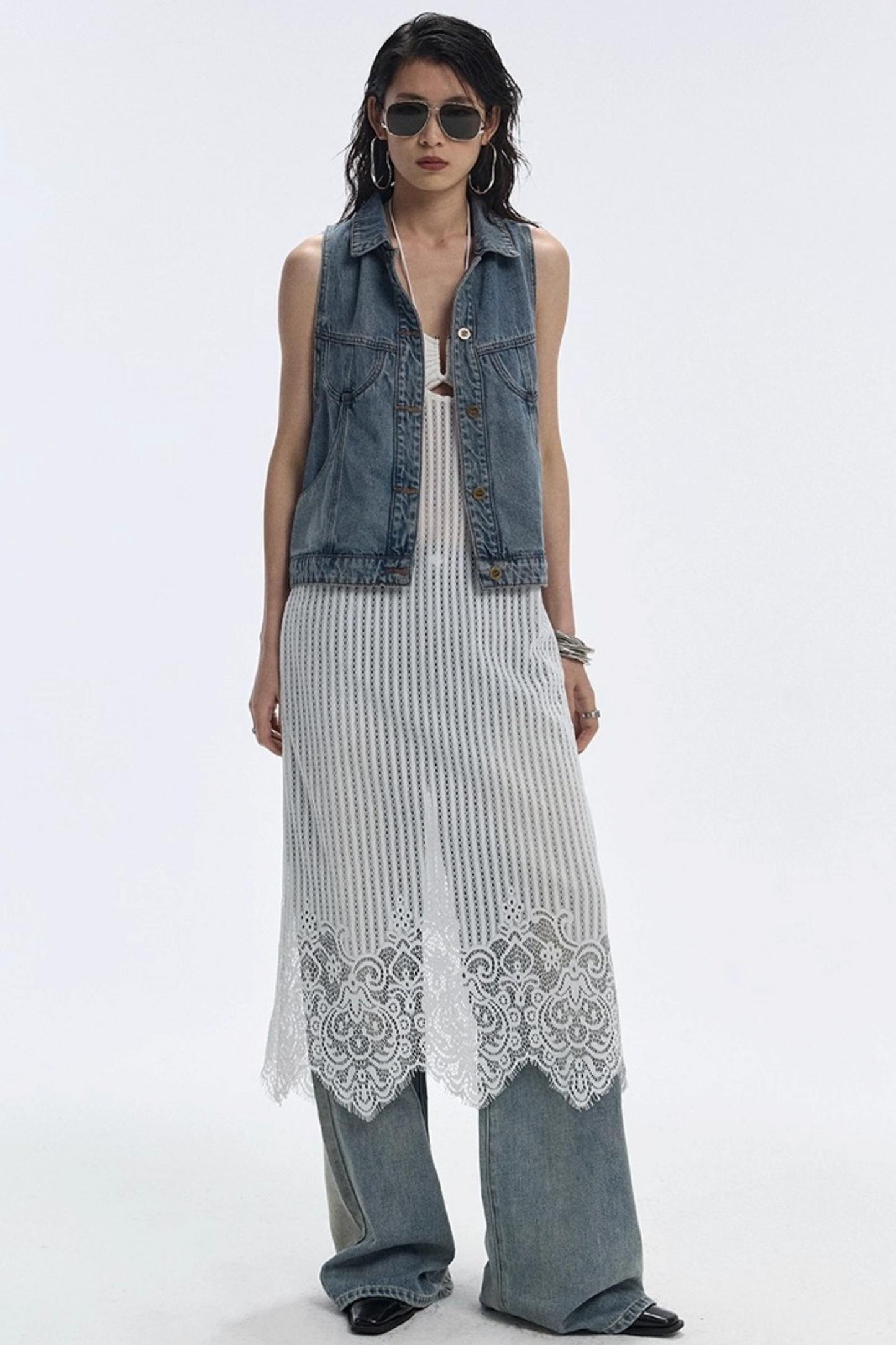 Summer Blue Washed Denim Vest