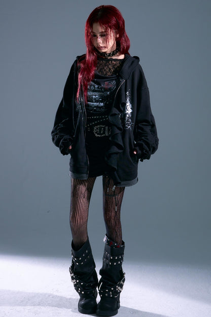 Autumn Hooded Sweatshirt Cardigan