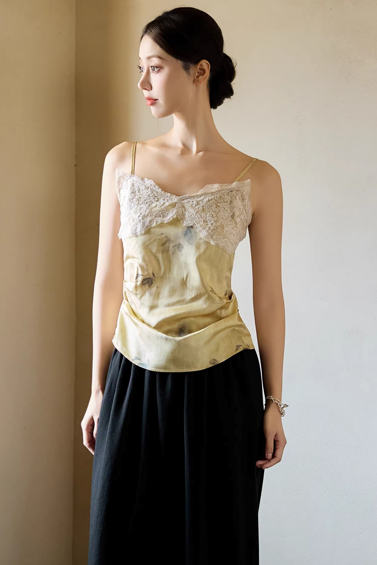 Silk Lace-Trimmed Camisole