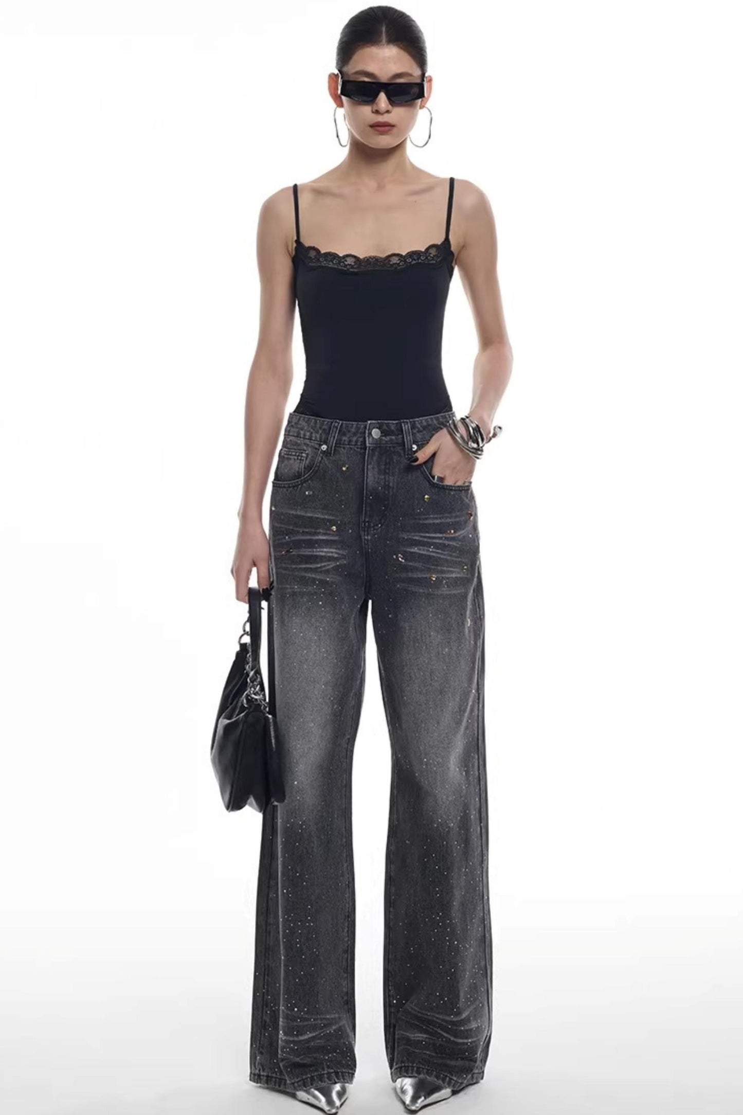 Lace Trim Camisole Jumpsuit Top