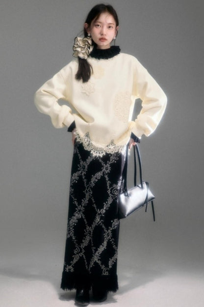 Velvet Floral Knit Top