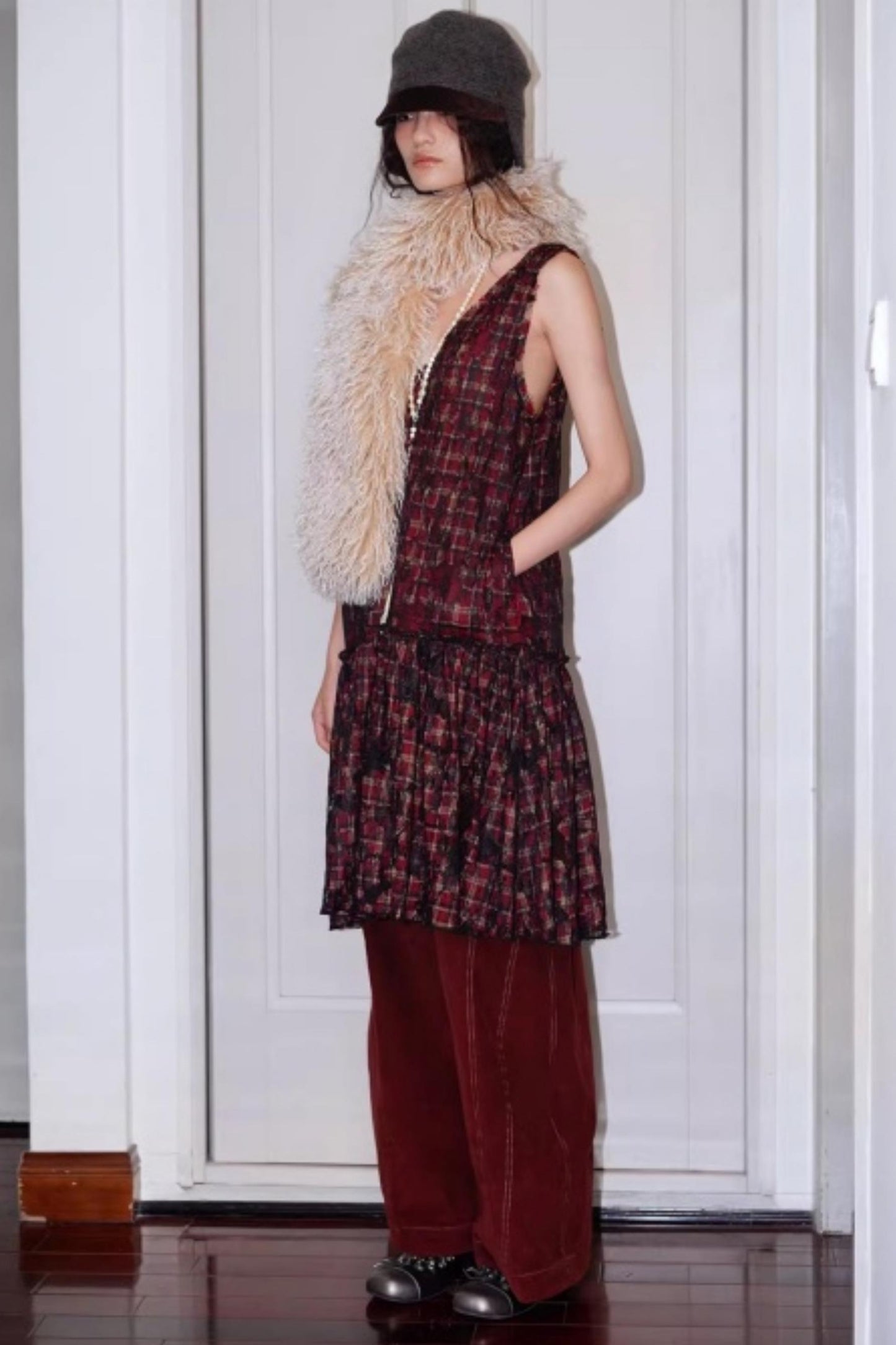 Vintage Suede Sleeveless Dress