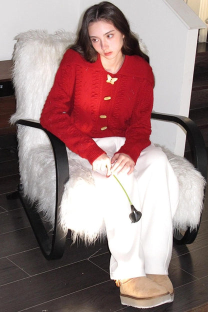 Fleece Mist Elastic Waist Knit Pants