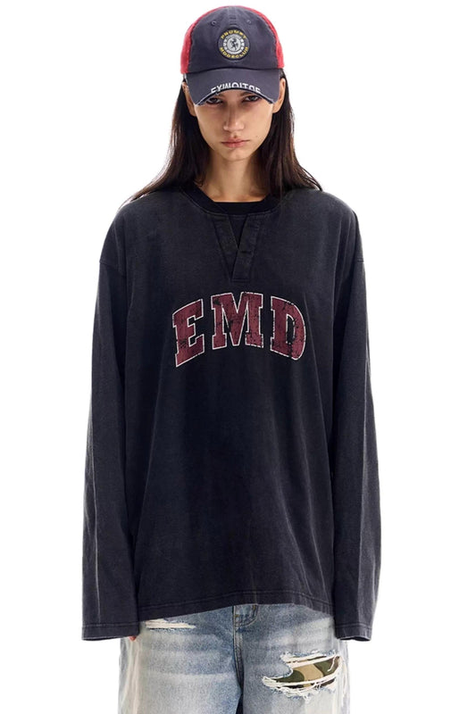 Washed Double Collar T-Shirt