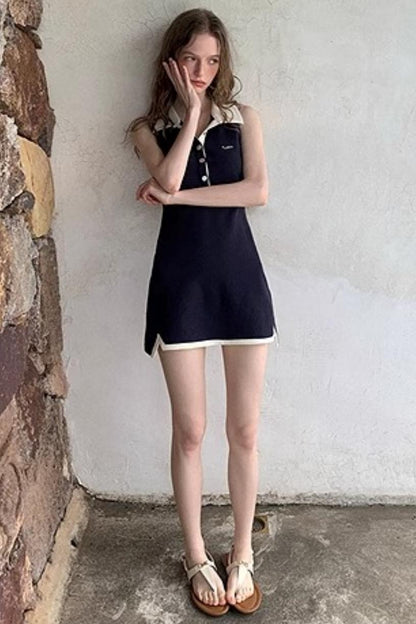 Chiffon Lace Polo Dress