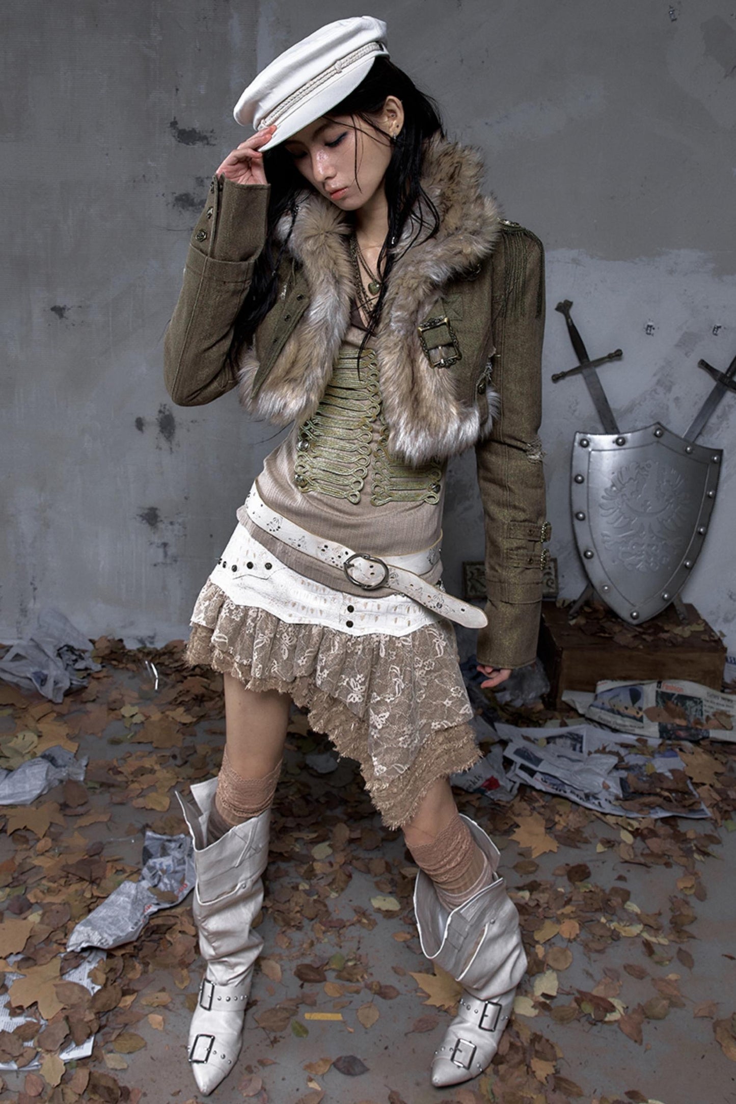 Retro Gold Thread Denim Jacket