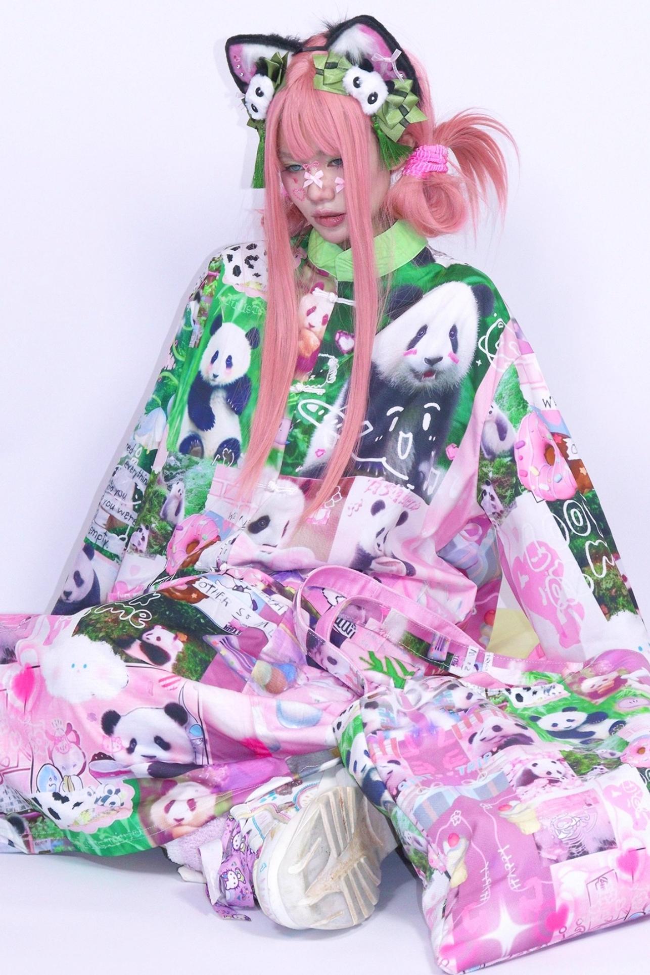 Panda Collage Printed Tang Top