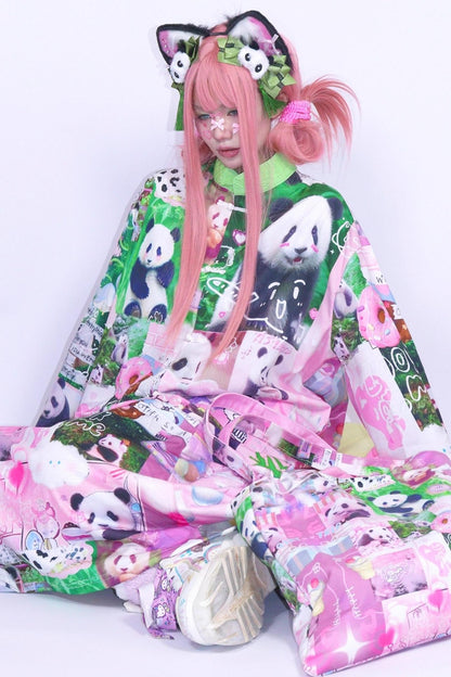 Panda Collage Printed Tang Top