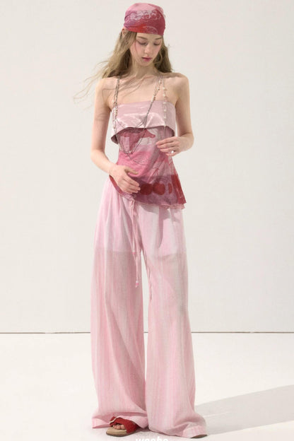 Sweet Pink Pinstripe Pants