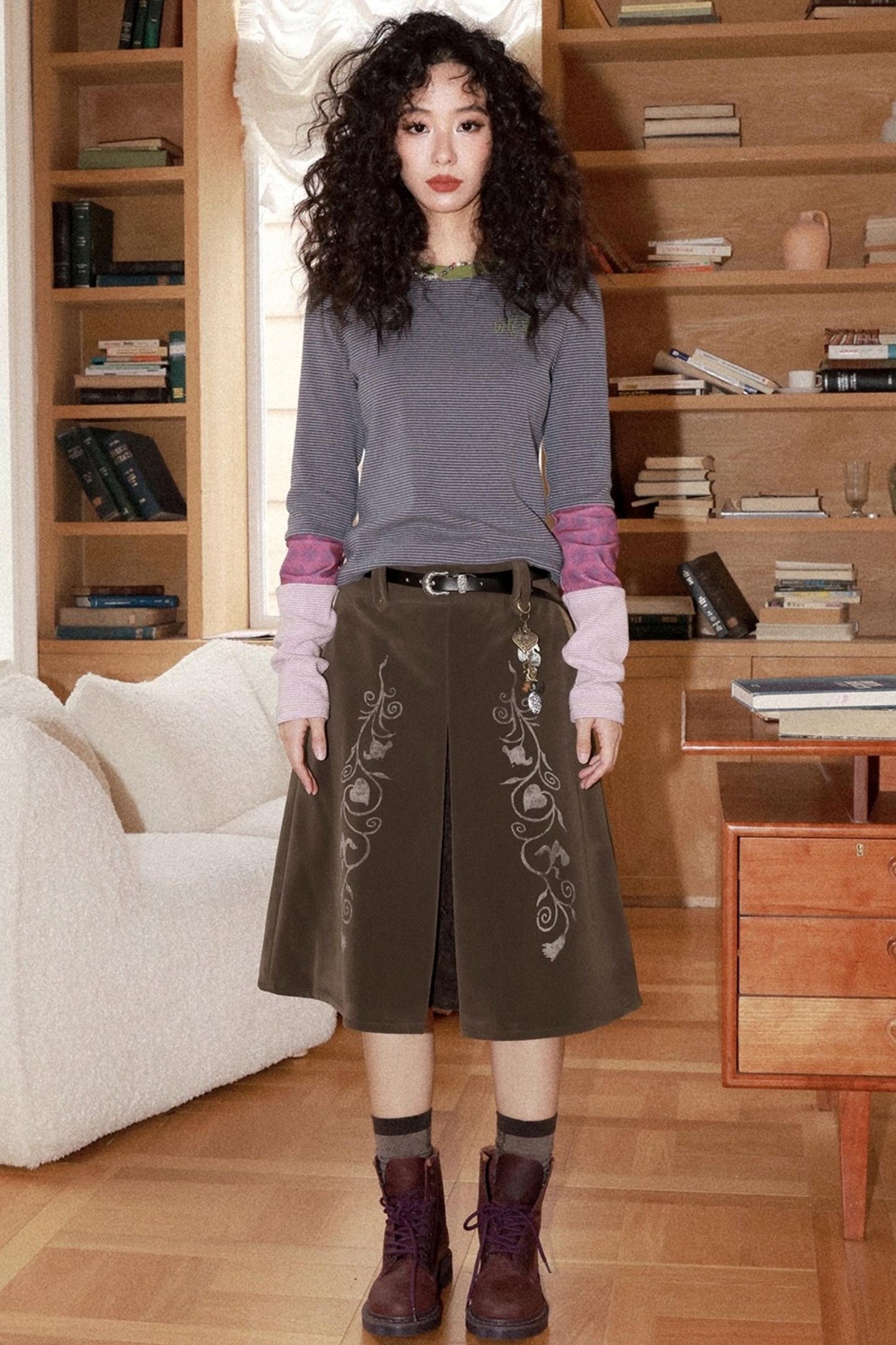 Striped Color-Blocking Slim T-Shirt