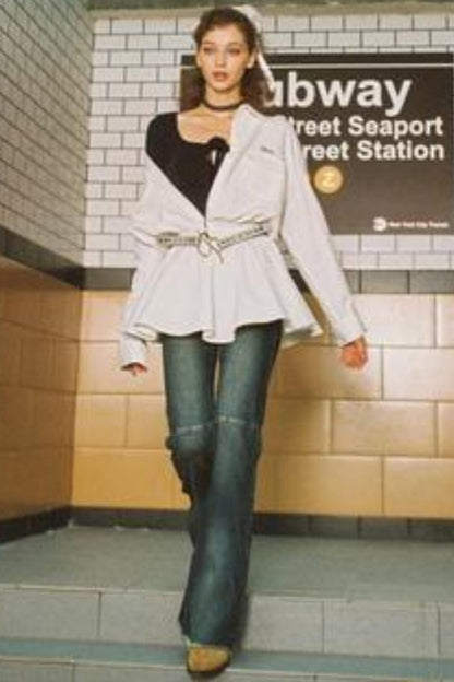 Blue High-Waisted Skinny Jeans