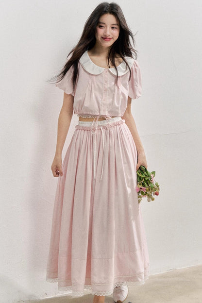 Elegant Tops And Skirt Set-Up