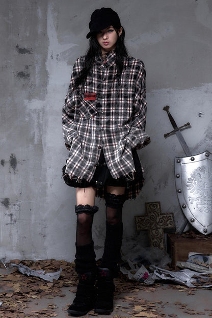 Gray Plaid Punk Shirt