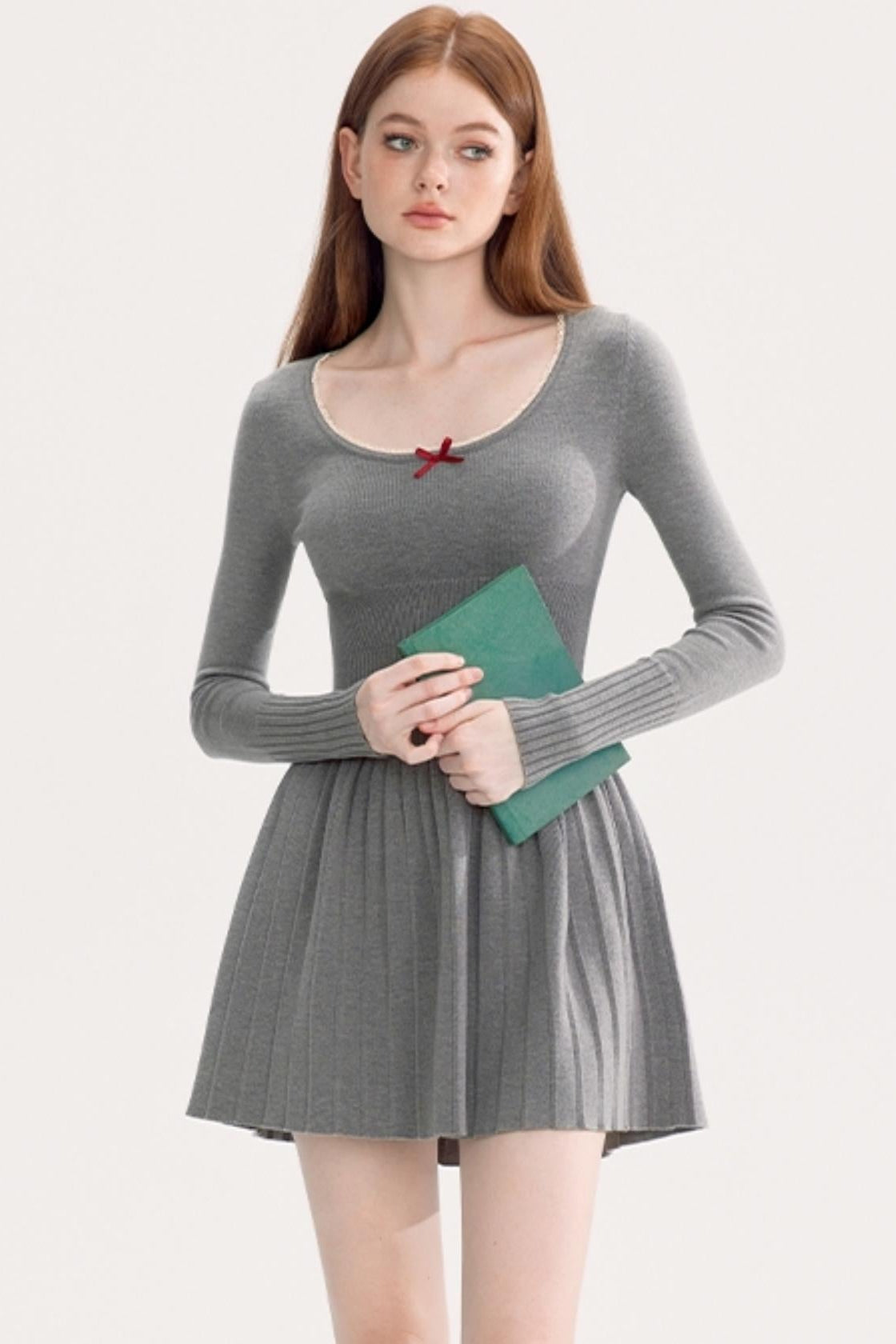 Square Neck Slim Knit Dress