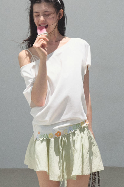 Pine and Cypress Embroidered Loose T-Shirt