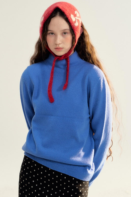 Colorful Wool Mid-Neck Winter Top