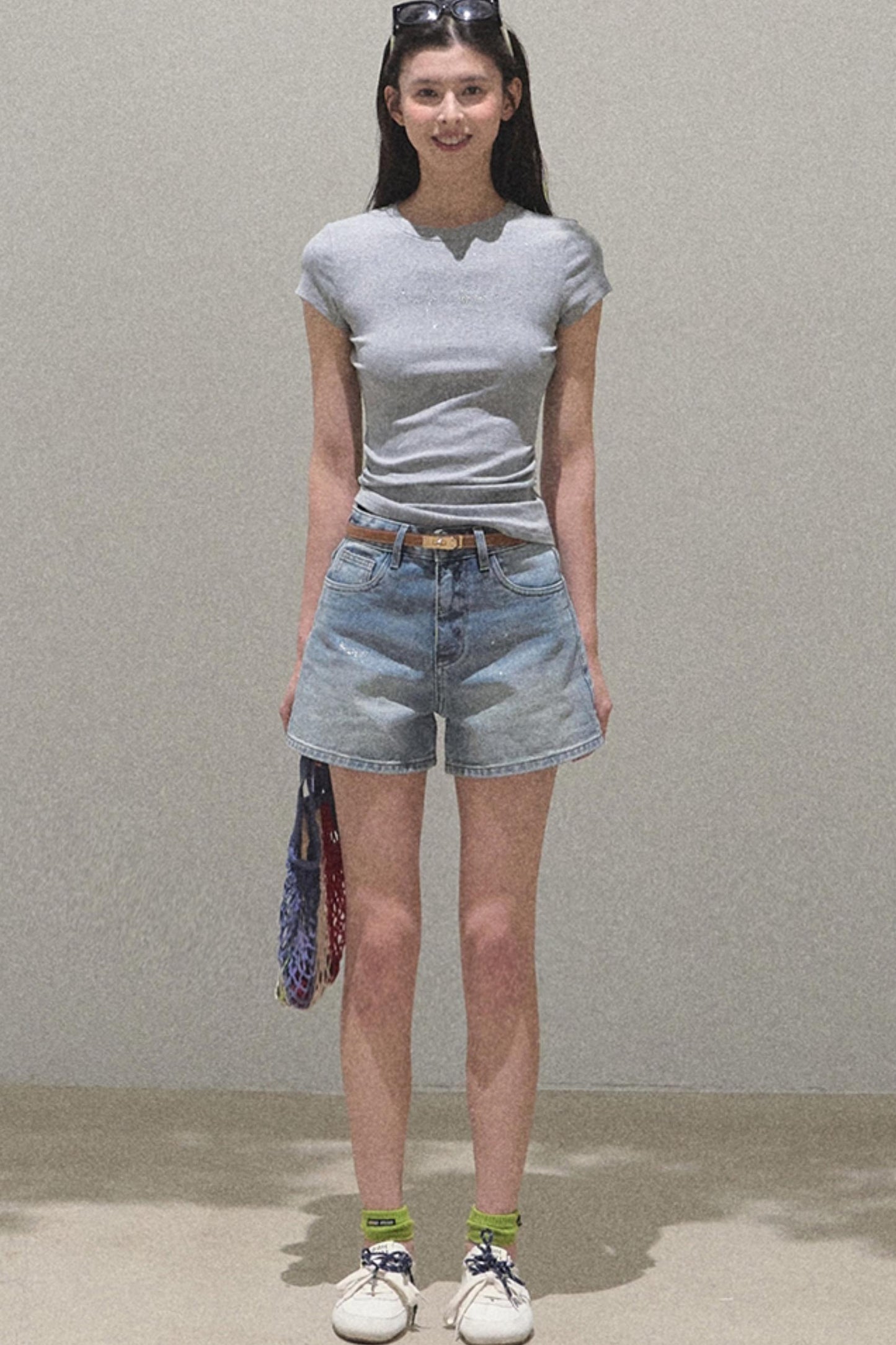 Vintage Skinny Denim Shorts