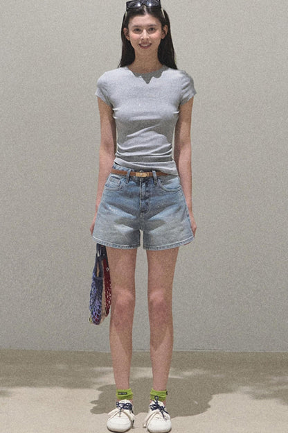 Vintage Skinny Denim Shorts