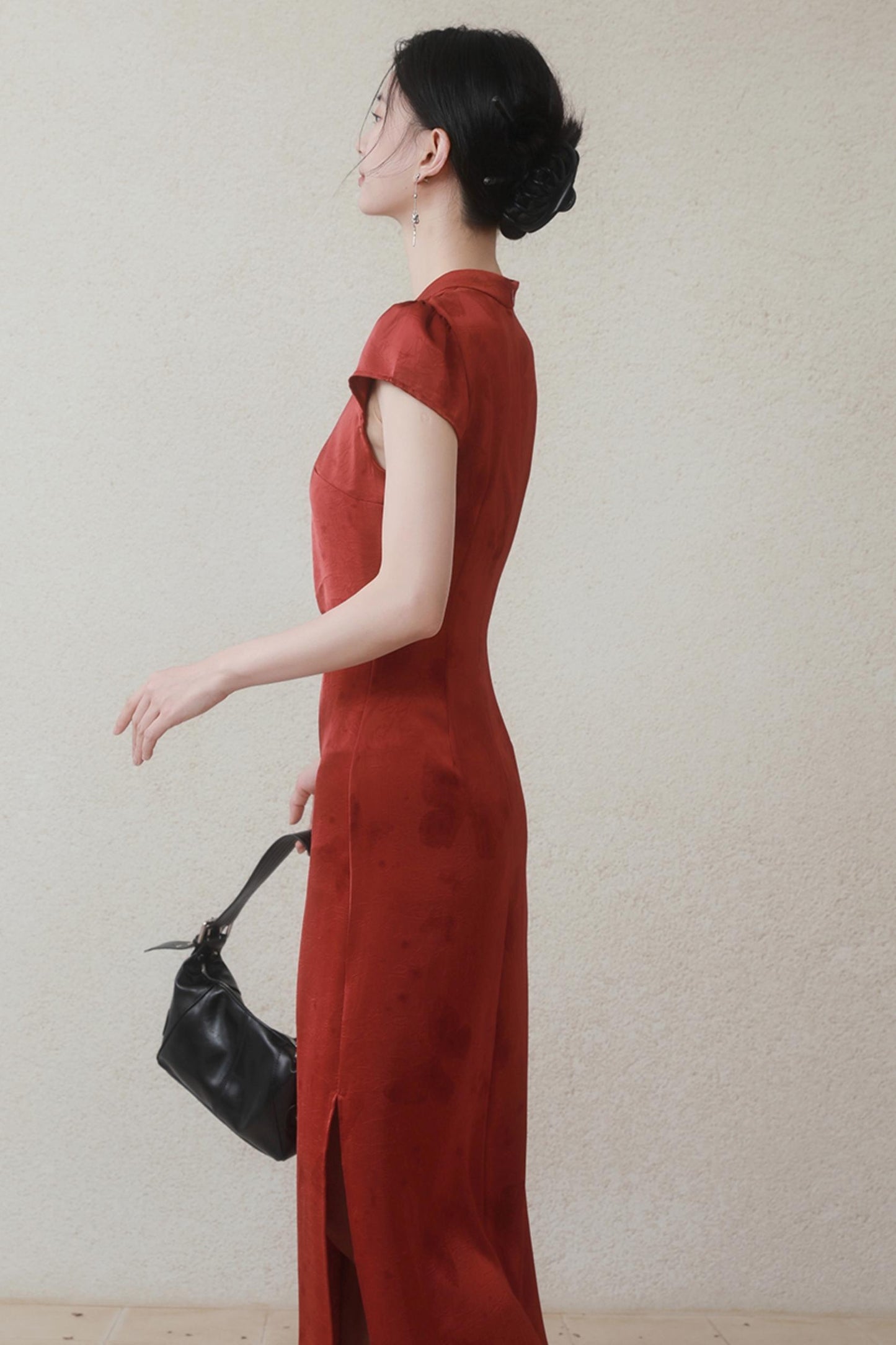 Summer Satin Cheongsam Dress