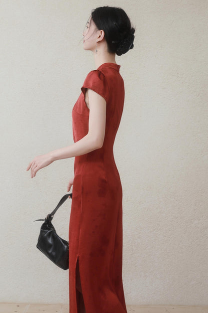 Summer Satin Cheongsam Dress