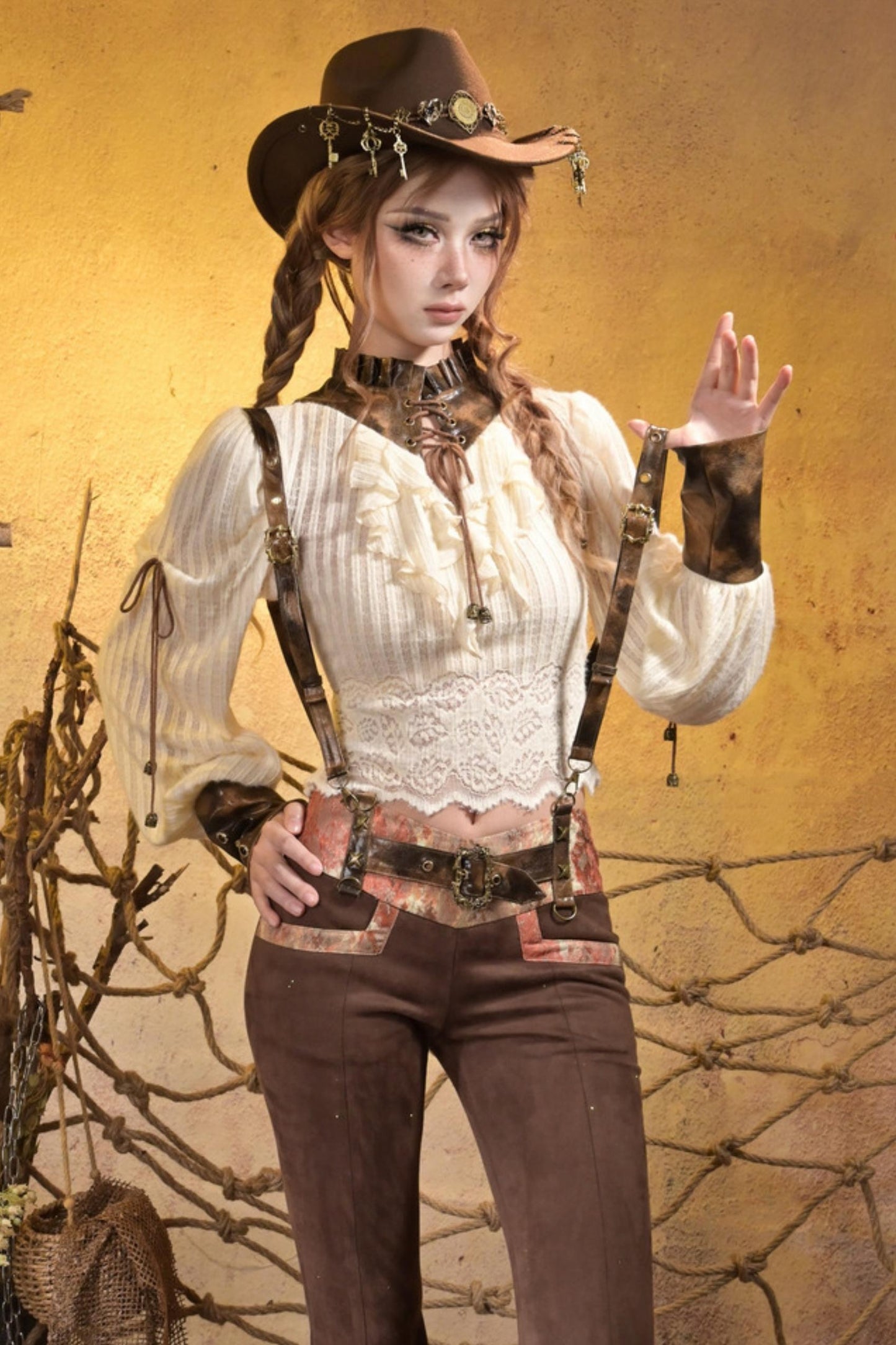 Steampunk Knitted Lace Top