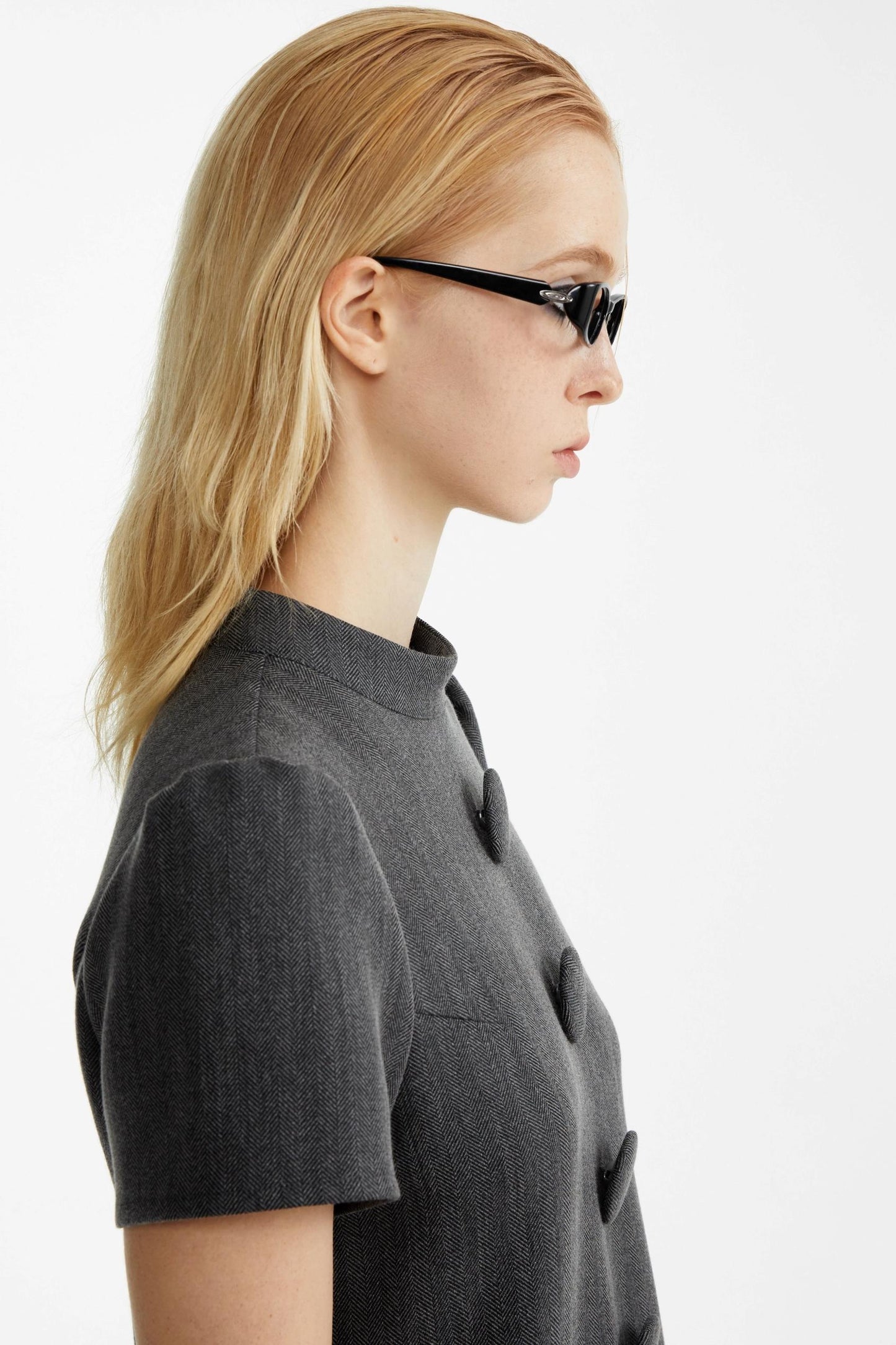 Dark Grey Large Button Dress