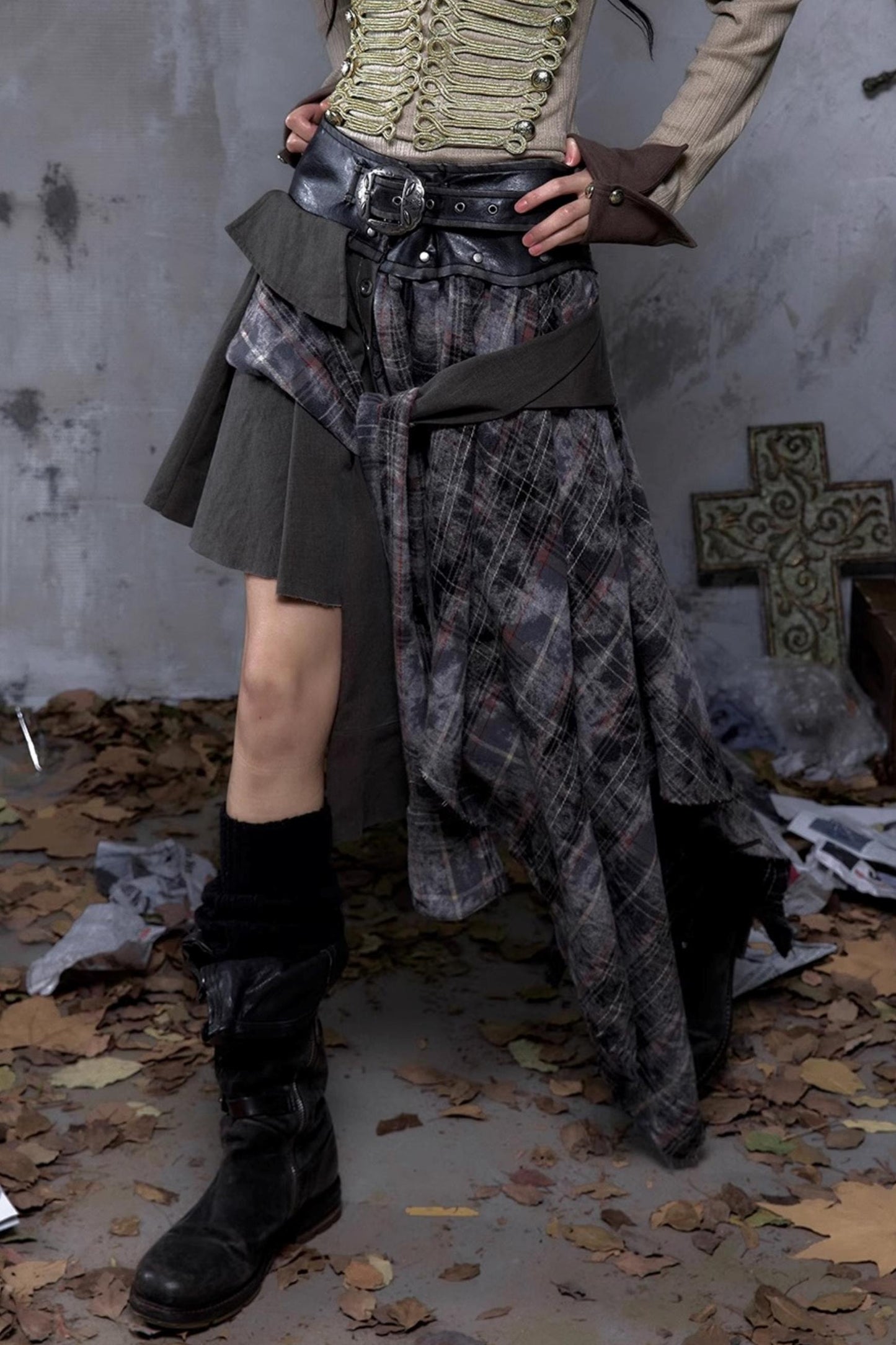 Vintage Punk Plaid Skirt