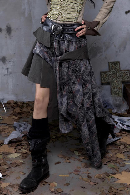 Vintage Punk Plaid Skirt