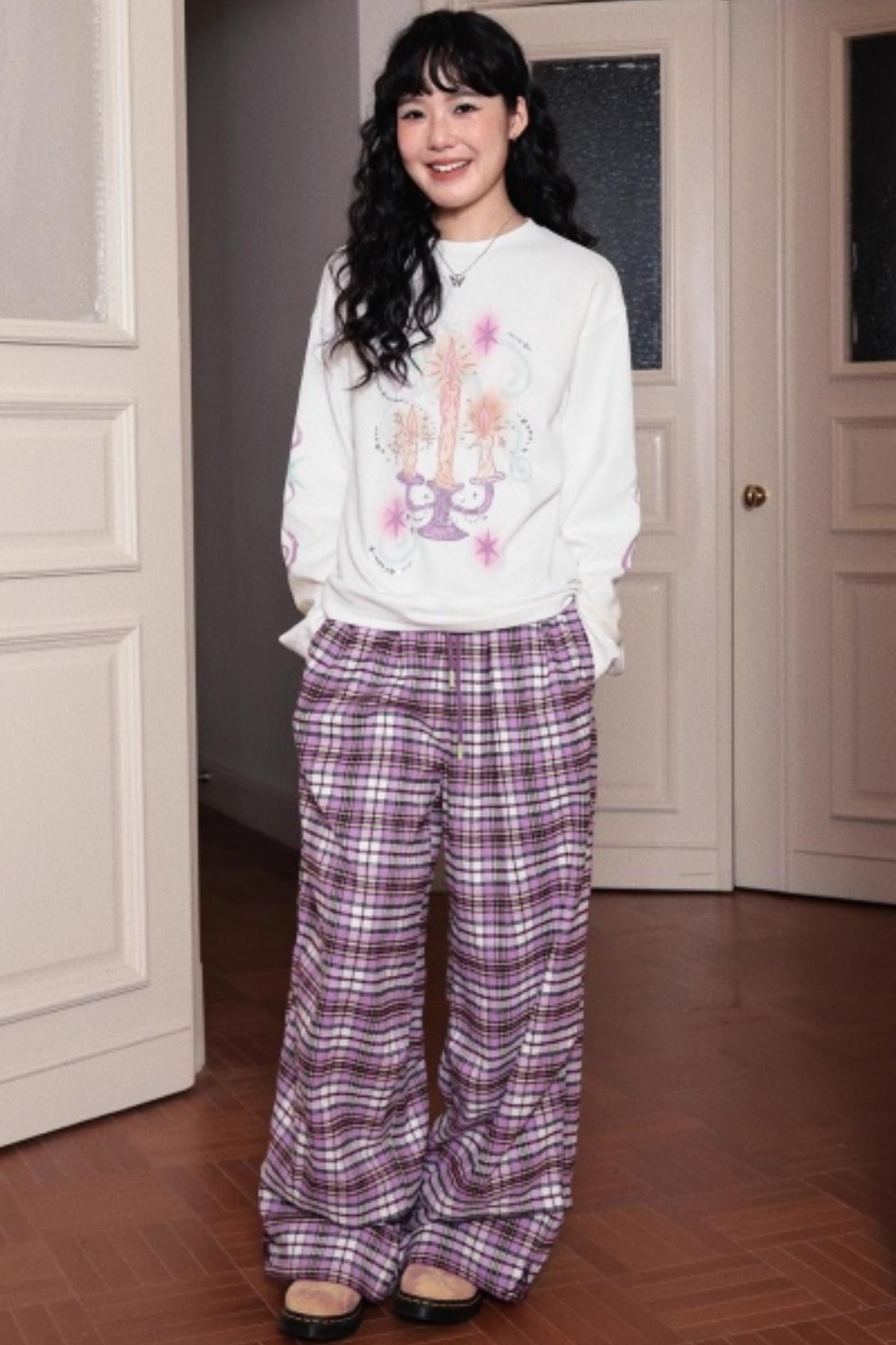 Candlestick Print White T-Shirt