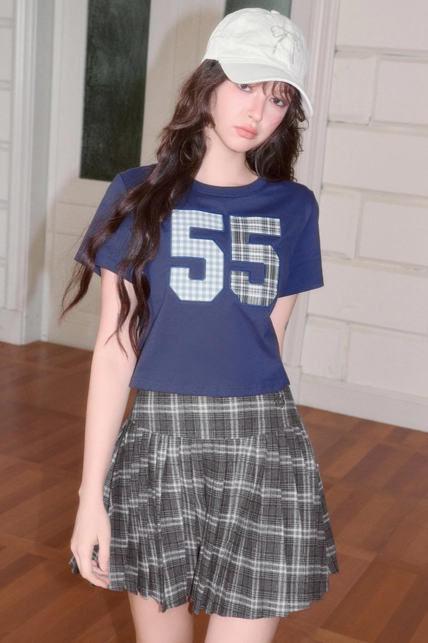 Pleated Classic Plaid Woolen Skirt
