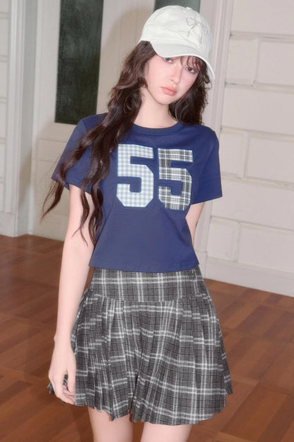 Pleated Classic Plaid Woolen Skirt