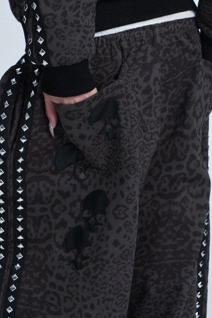 Leopard Print Hooded Jacket Set-Up