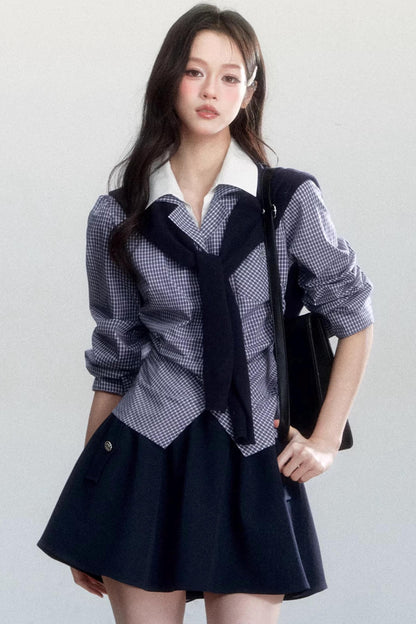 Lapel Long Sleeve Commuter Shirt Set-Up