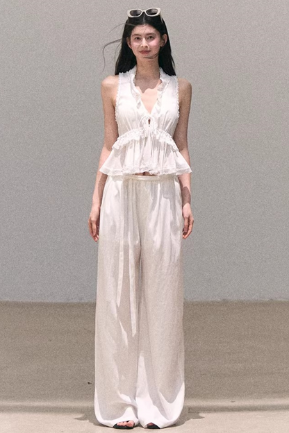 Hidden Petals Silk Lace Top