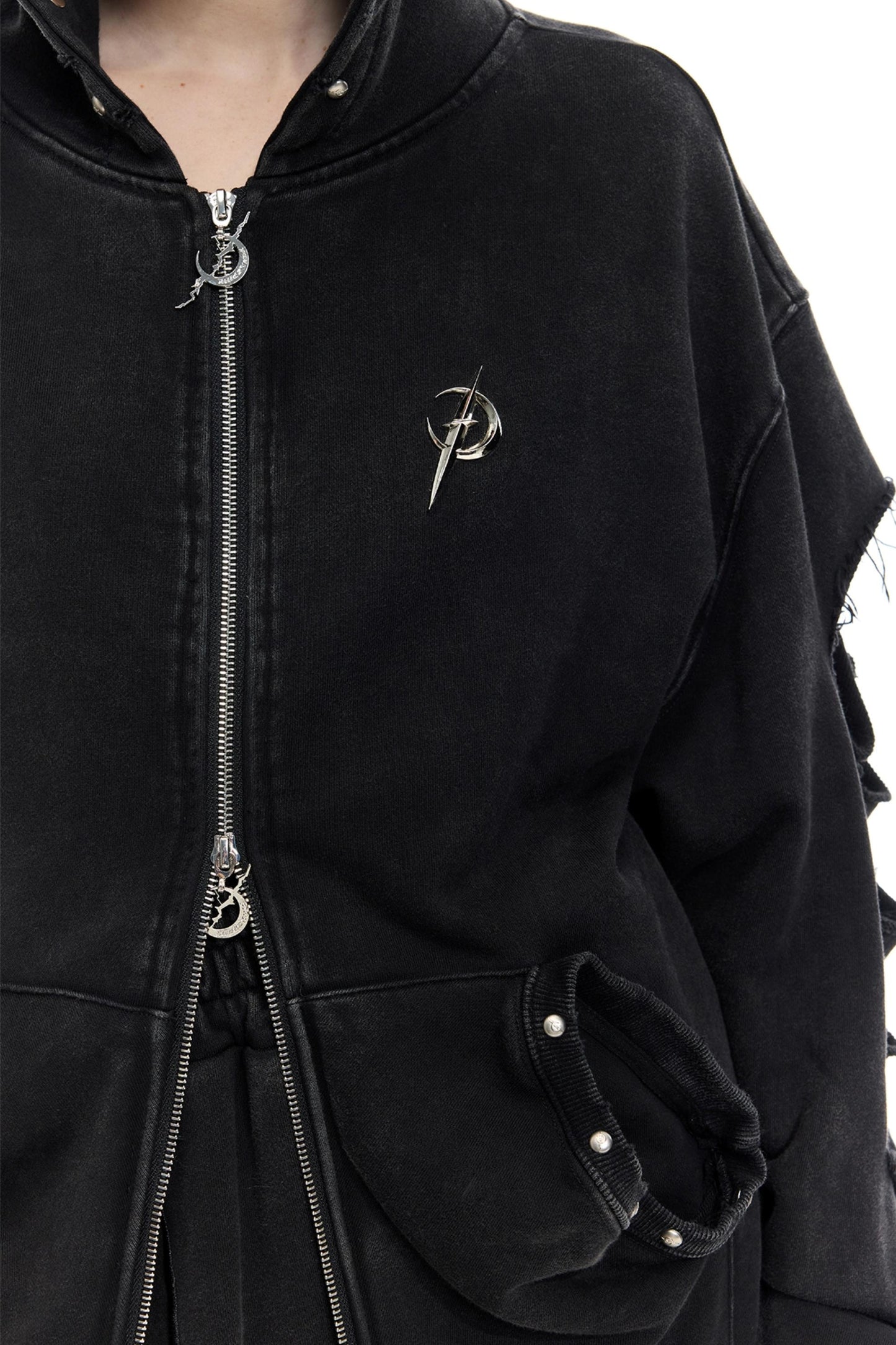 Studded Hooded Cardigan