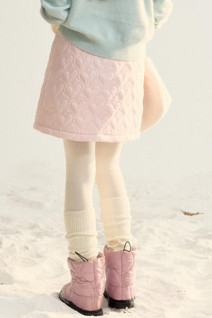 Pink Heart Quilted Cotton Skirt