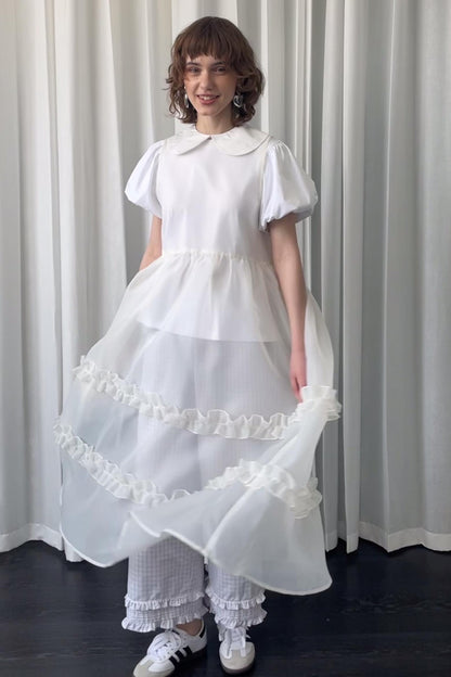 Lace Plaid Loose Fit Pants