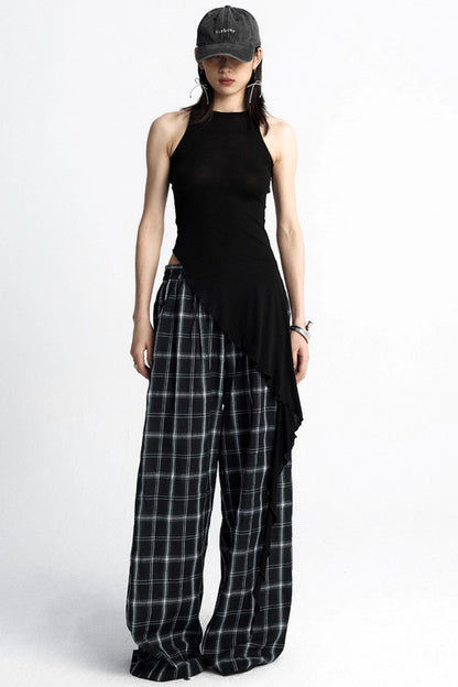 Black Ruffle Streamer Vest