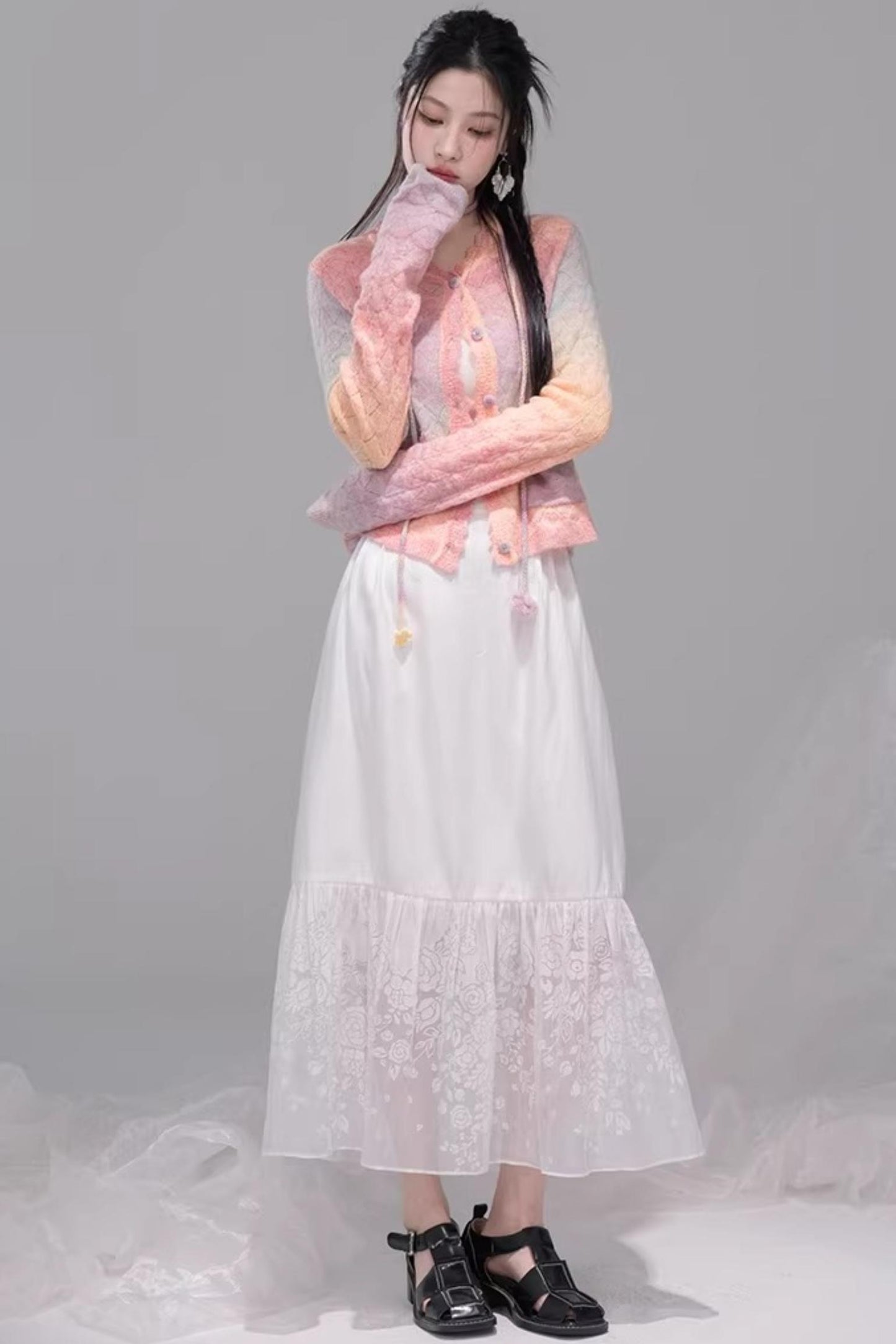 White Mist Gradient Skirt