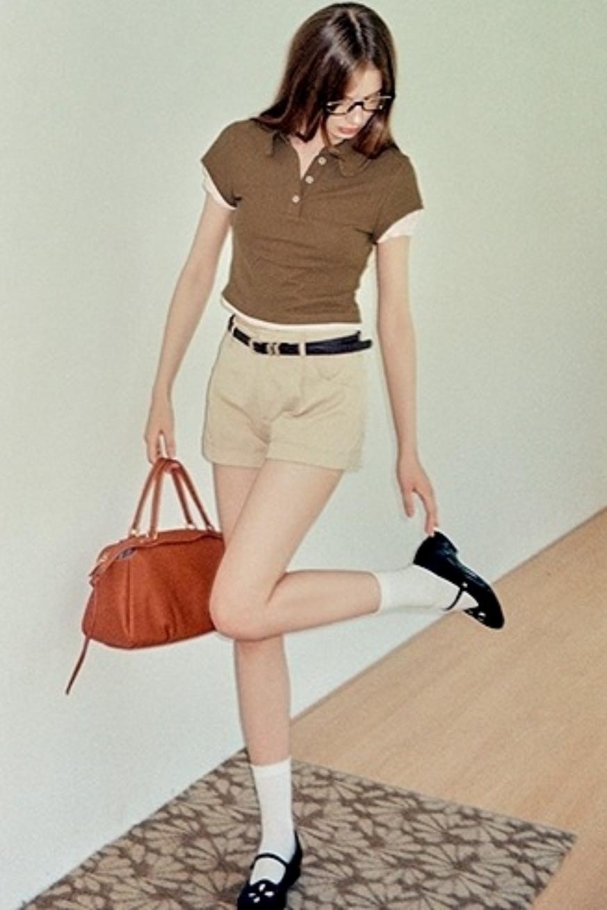 Contrast Fake Two-Piece Crew Neck T-shirt