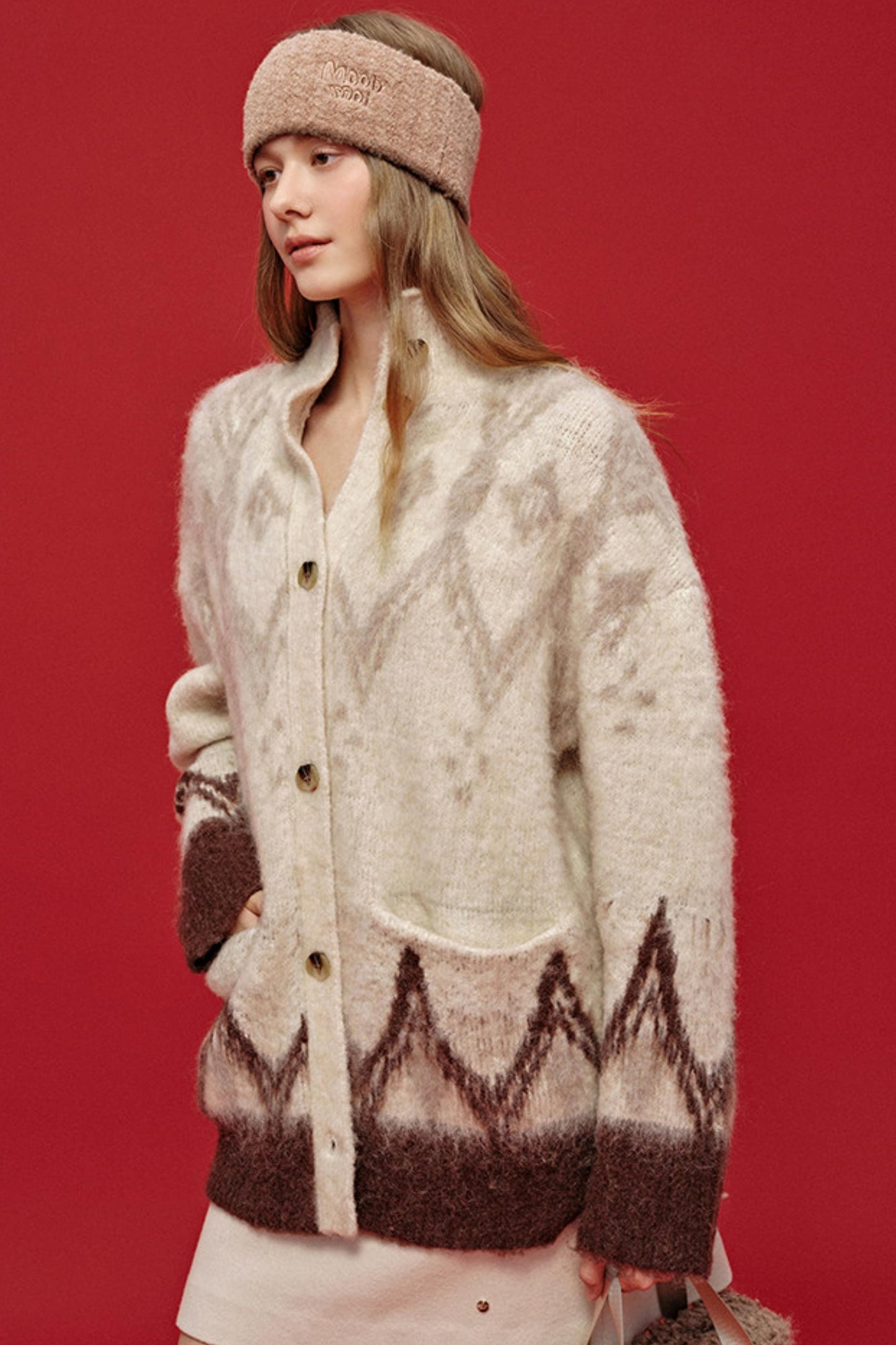 Letter Jacquard Wool Headband
