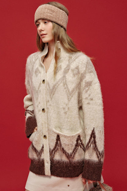Letter Jacquard Wool Headband