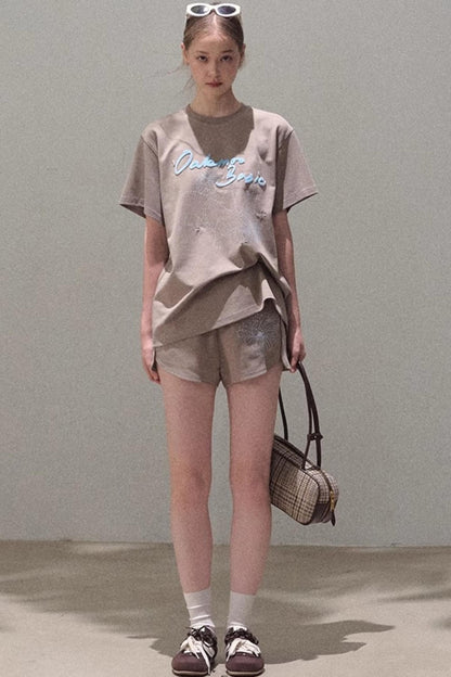 Puppy Cotton Tee & Shorts Set-Up