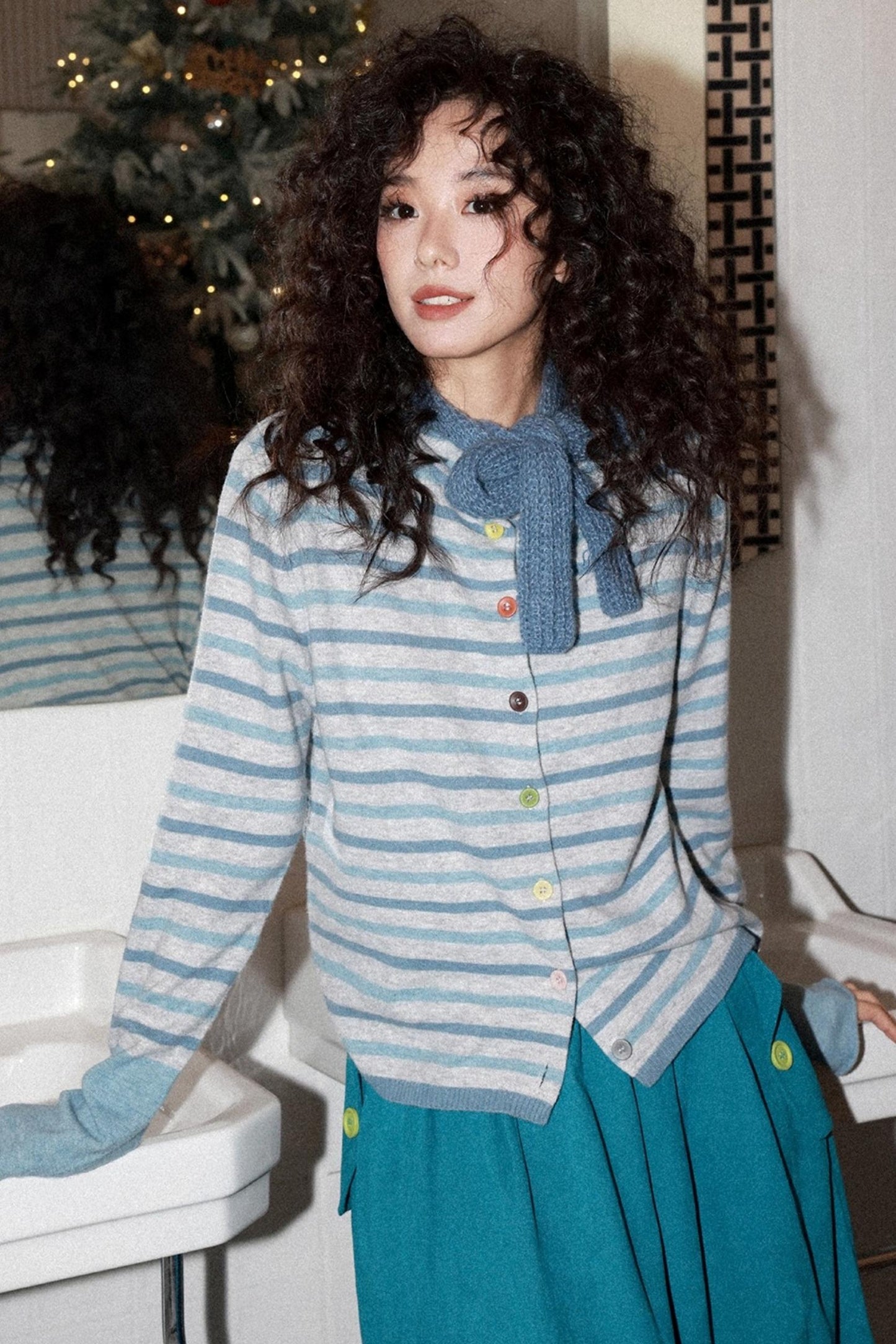 Candy Paper Wool Cardigan Set-Up