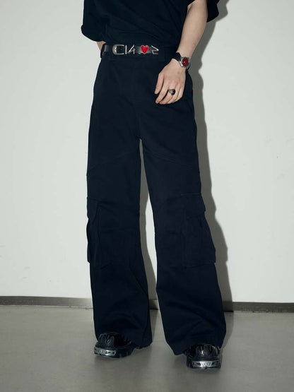 Multi Pocket Wide Leg Cargo Pants