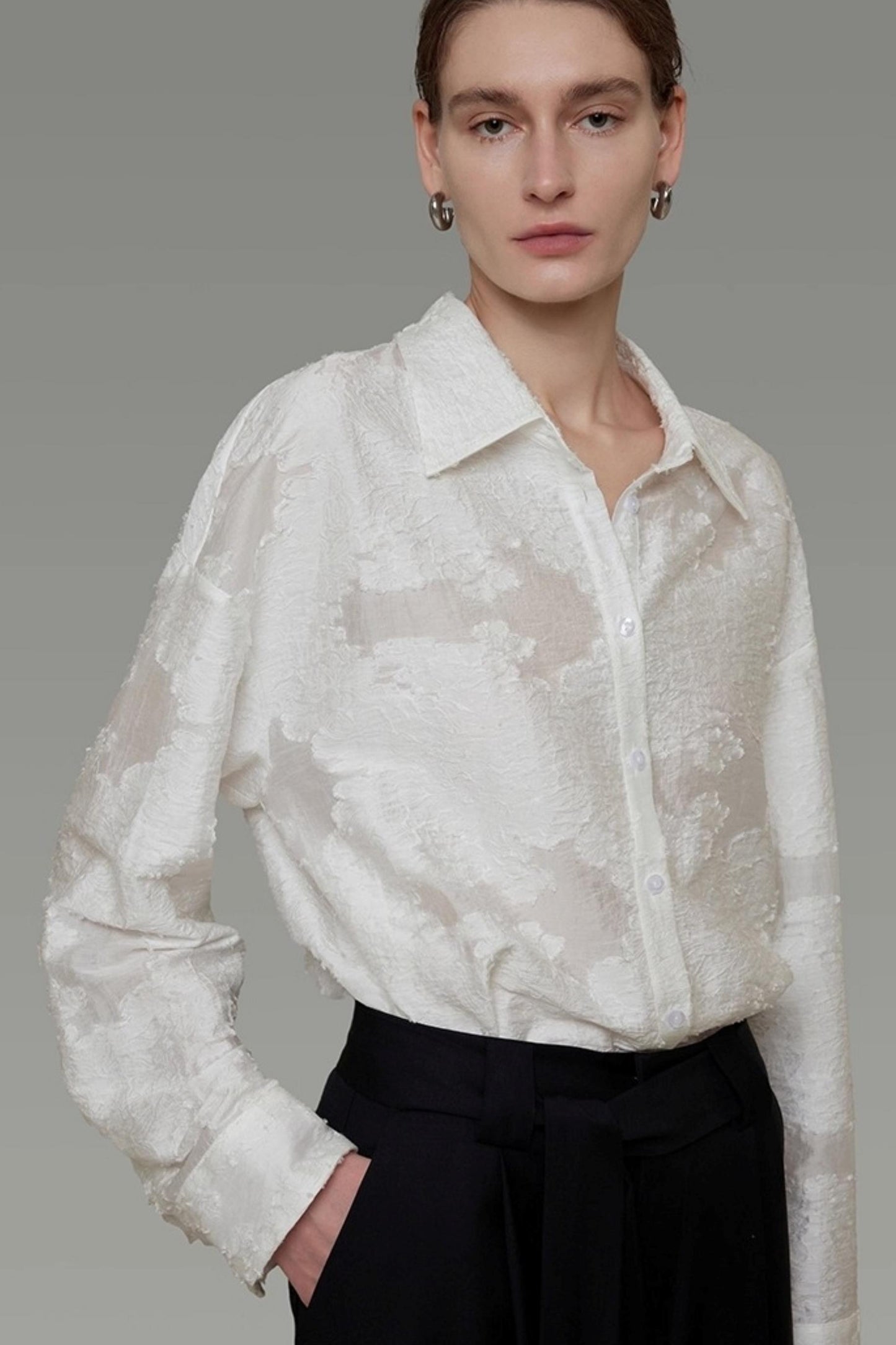 Autumn Jacquard Drape Top