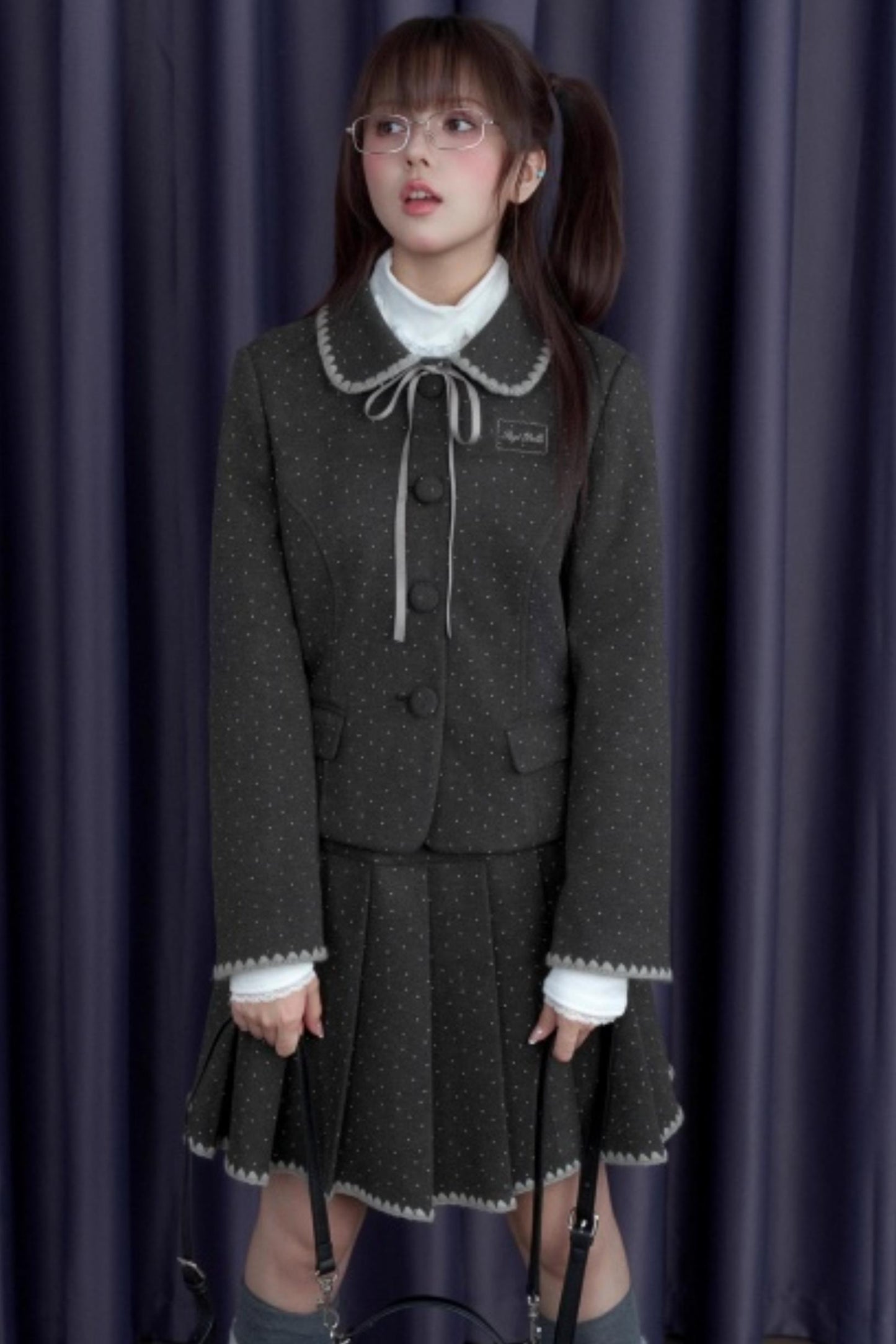 Polka Dot Tweed Coat Set-Up