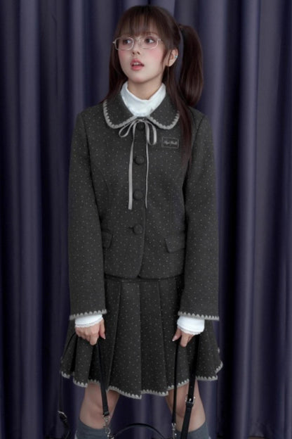 Polka Dot Tweed Coat Set-Up