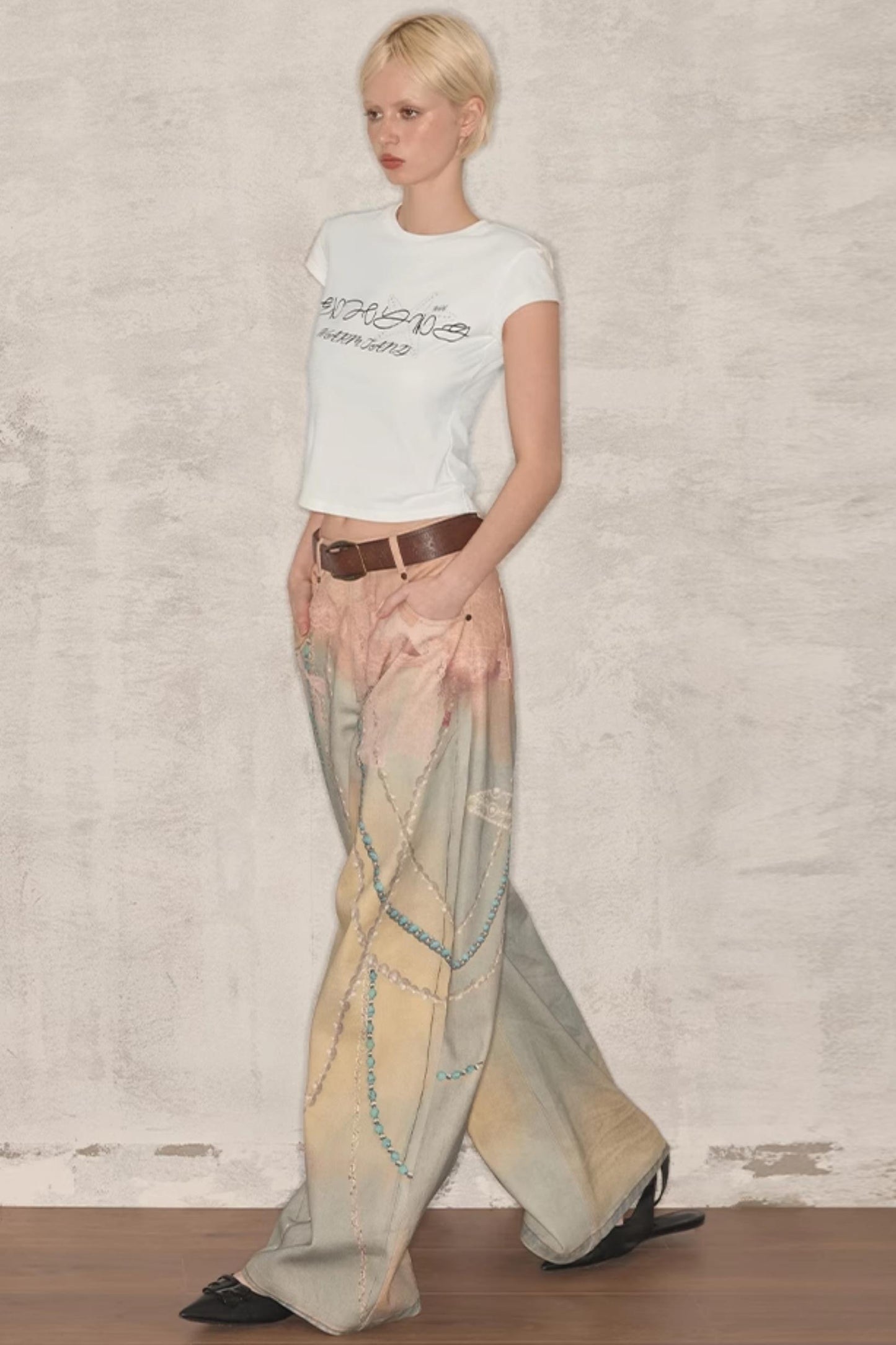 Summer Lace Denim Pants