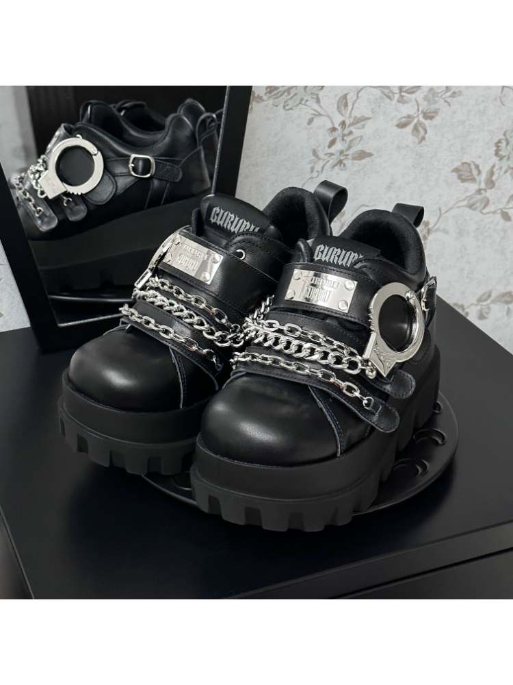 Y2K Handcuffs Velcro Platform Shoes